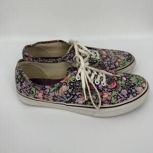 Vans Floral Lace-Up Sneaker Shoes Round Toe Size 10 women's Multicolor